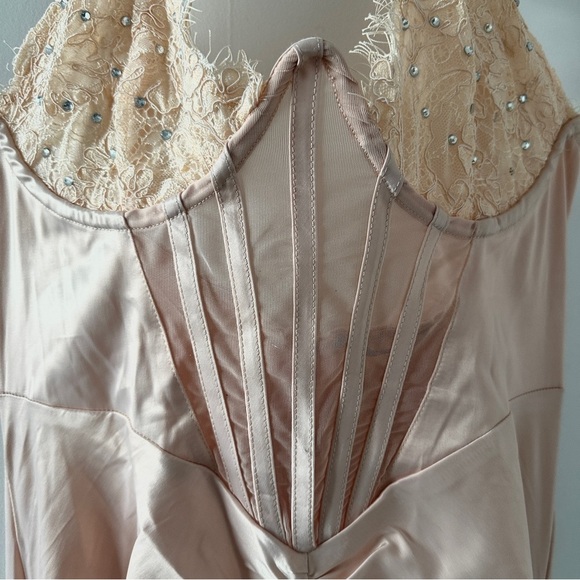 GoodTime USA Light Pink Corset Halter Maxi Dress Women’s Size Medium NWT Prom - Picture 4 of 16